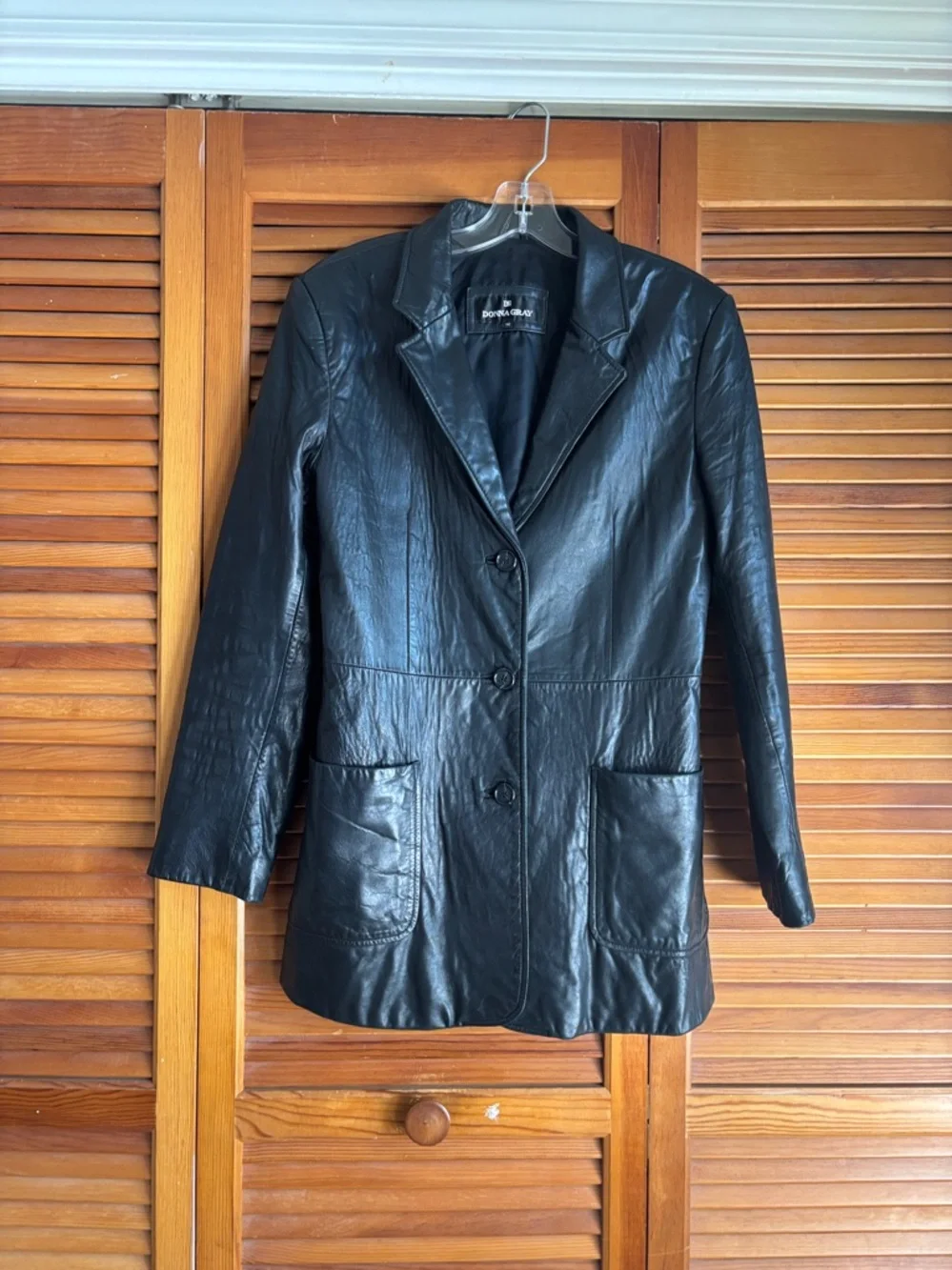 Donna Gray 90’s Black Leather Y2K Classic  Women’s Jacket Size M - Picture 3 of 12